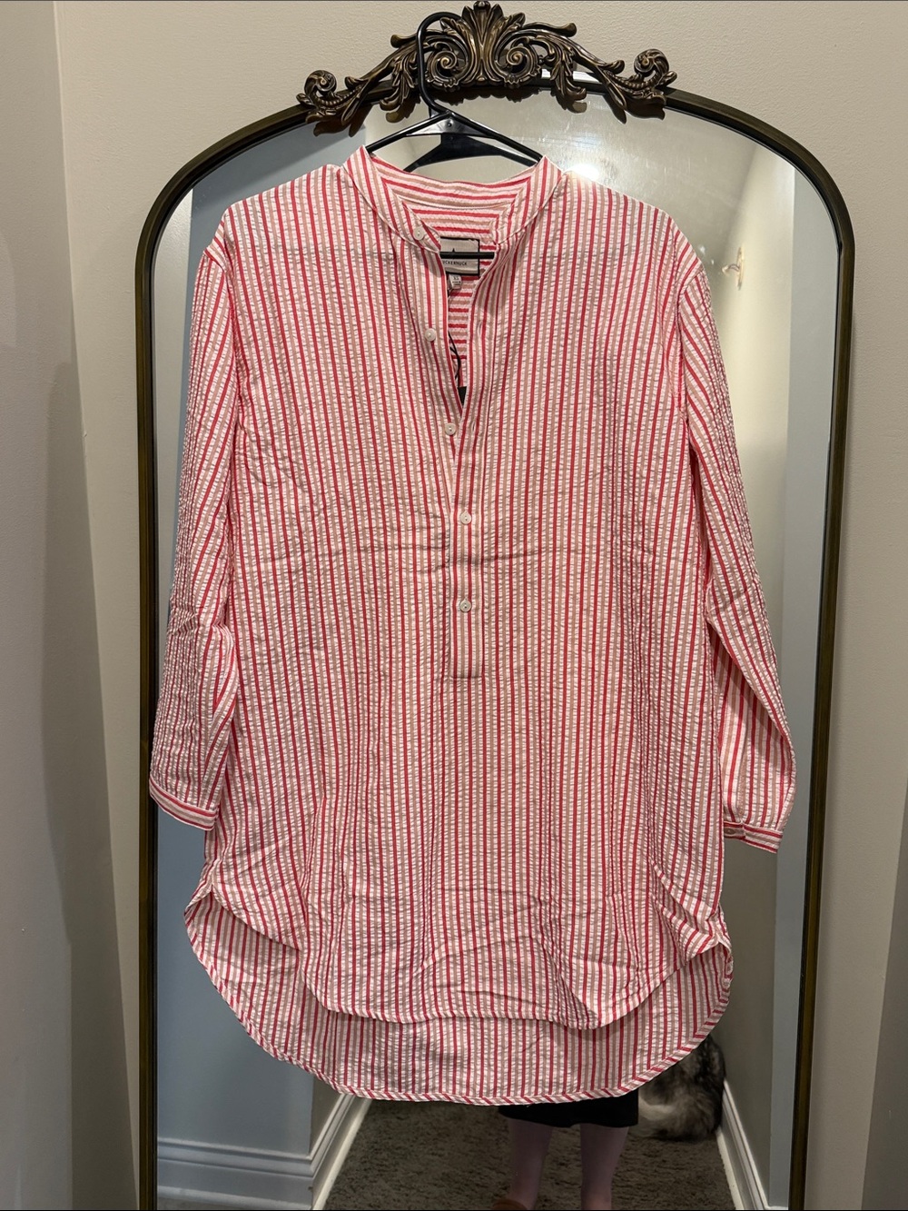 Tuckernuck pink & White Striped Button Pullover Dress